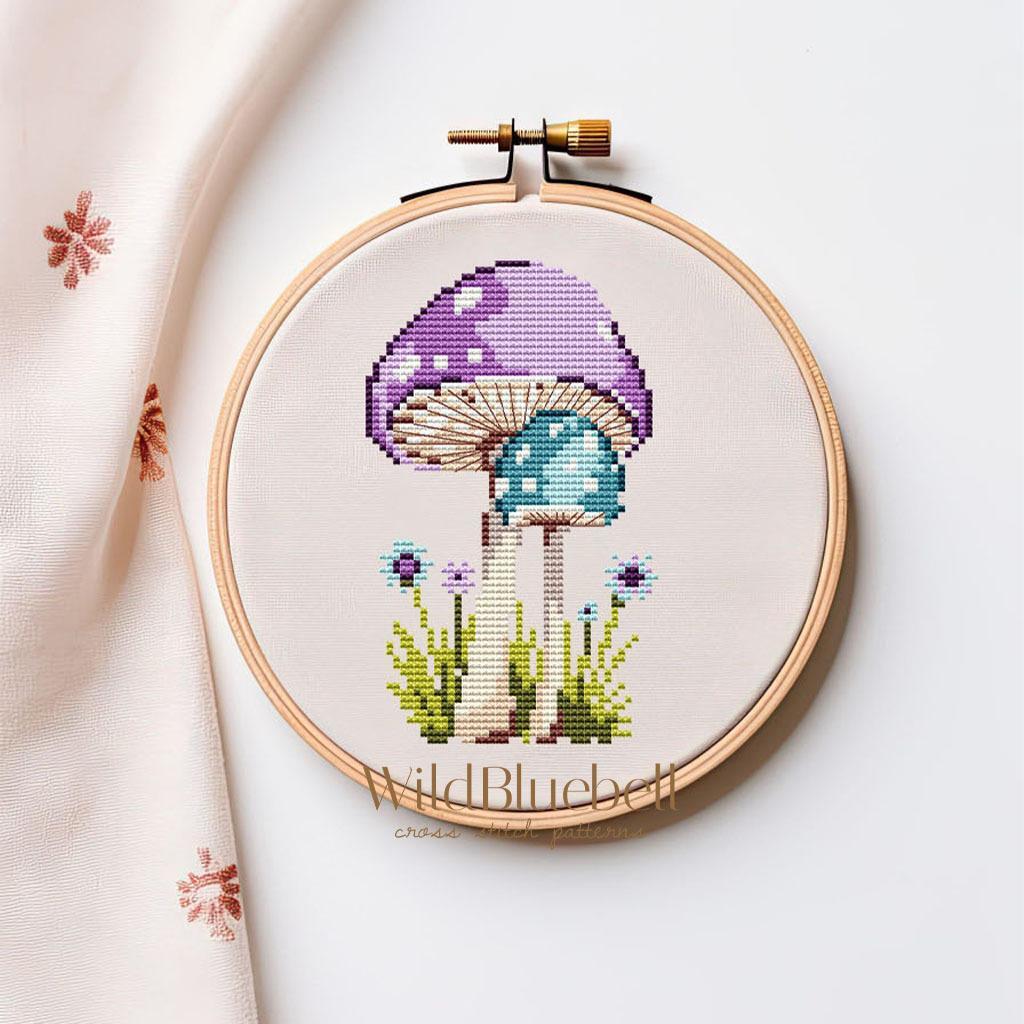 Лавандовый лес. Электронная схема вышивки крестиком