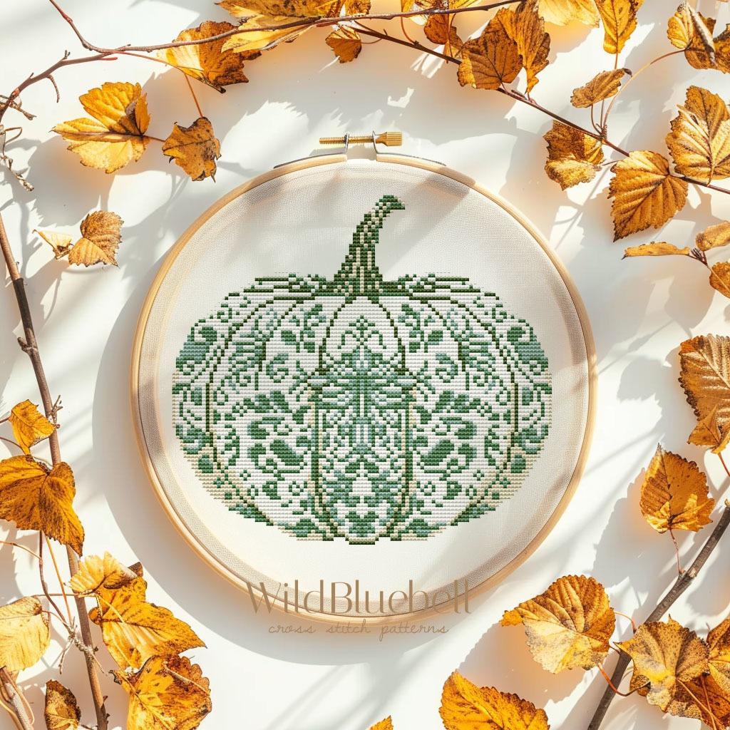 Изумрудная осень. Электронная схема вышивки крестиком