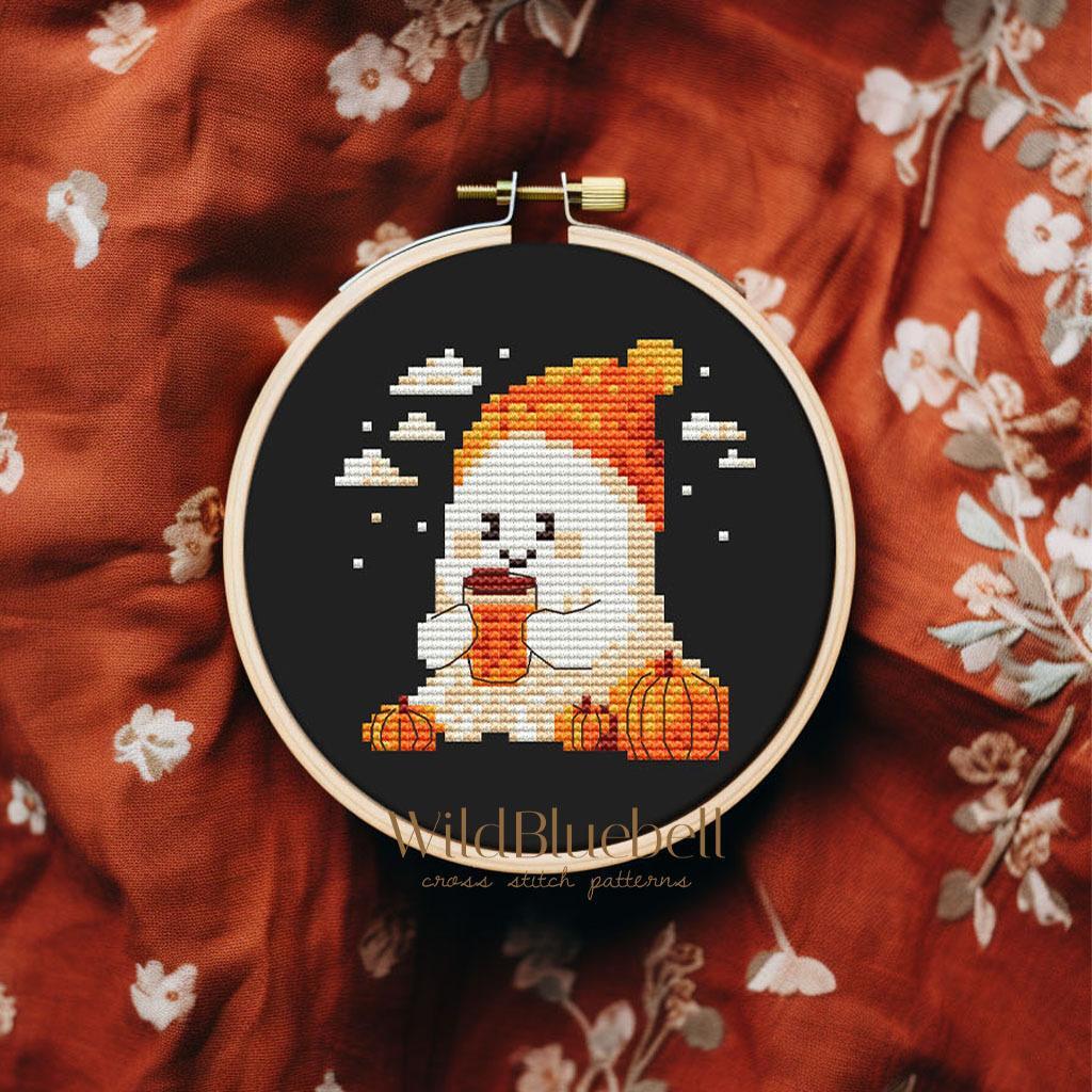 Бу кофейный. Электронная схема вышивки крестиком