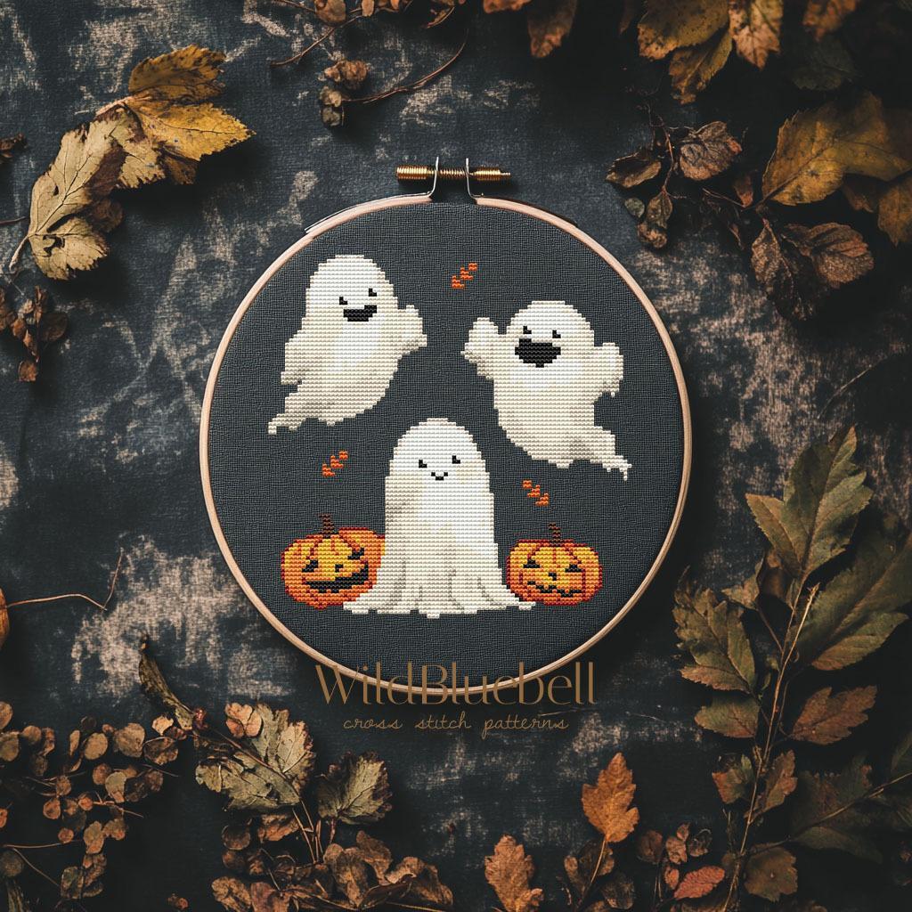 Тыквенные шалости. Электронная схема вышивки крестиком