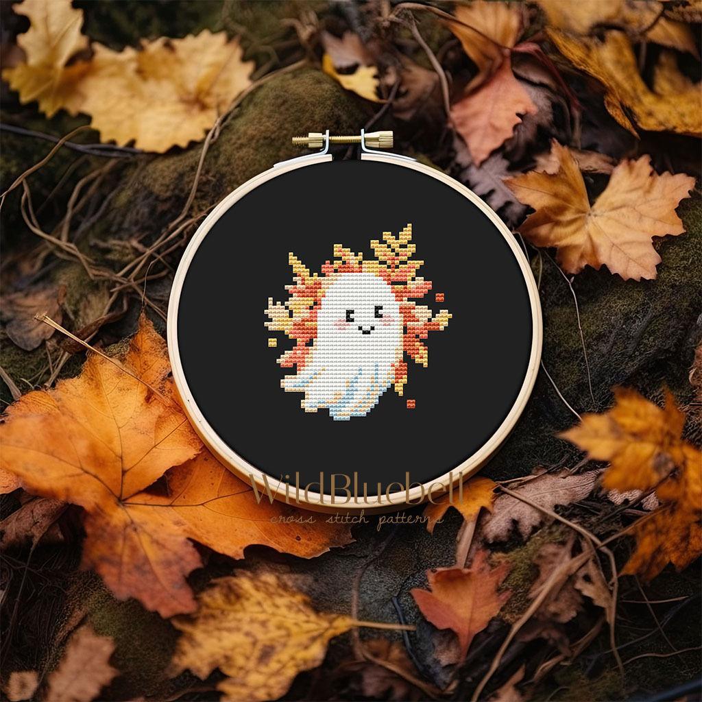 Буу в листве. Электронная схема вышивки крестиком