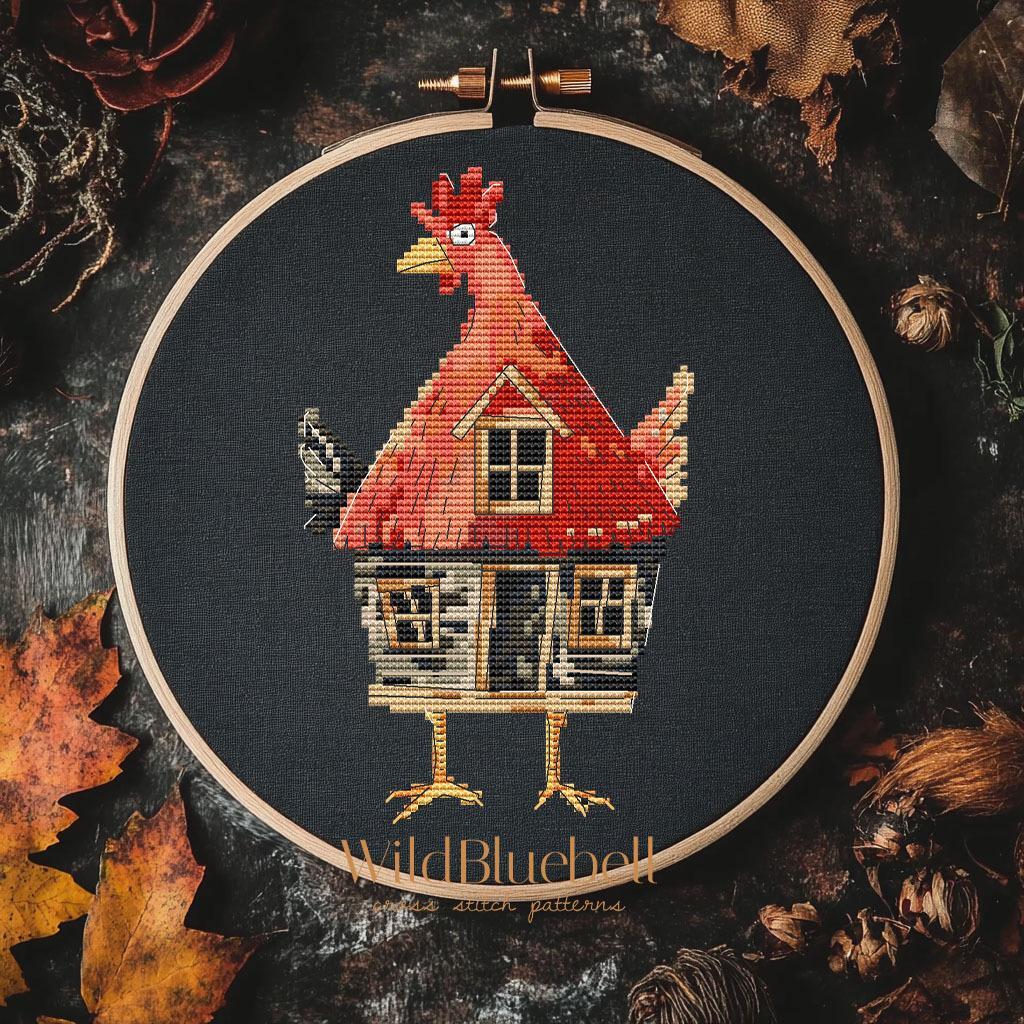 Избушка. Электронная схема вышивки крестиком
