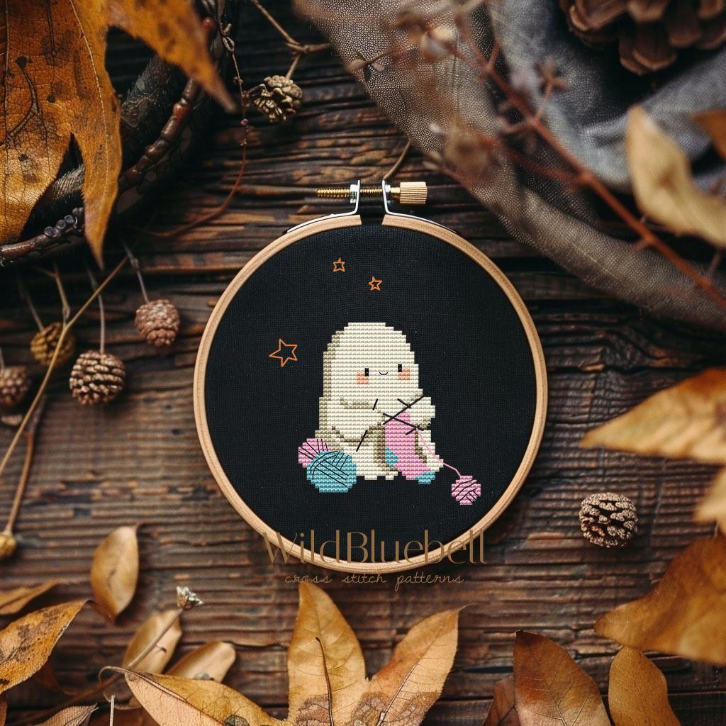 Буу вяжет. Электронная схема вышивки крестиком