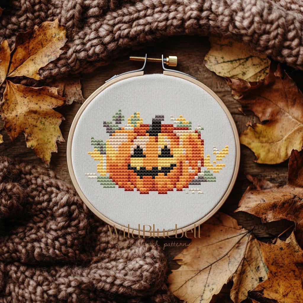 Светильник Джека. Электронная схема вышивки крестиком