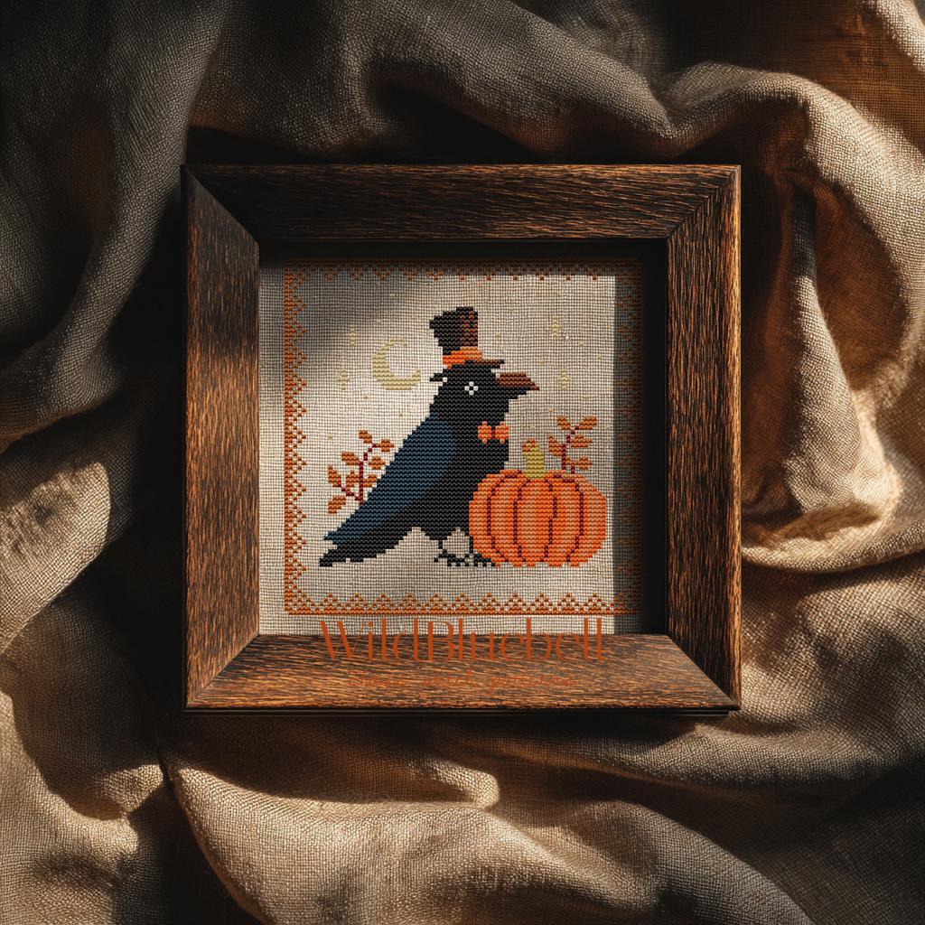 Господин Ворон. Электронная схема вышивки крестиком