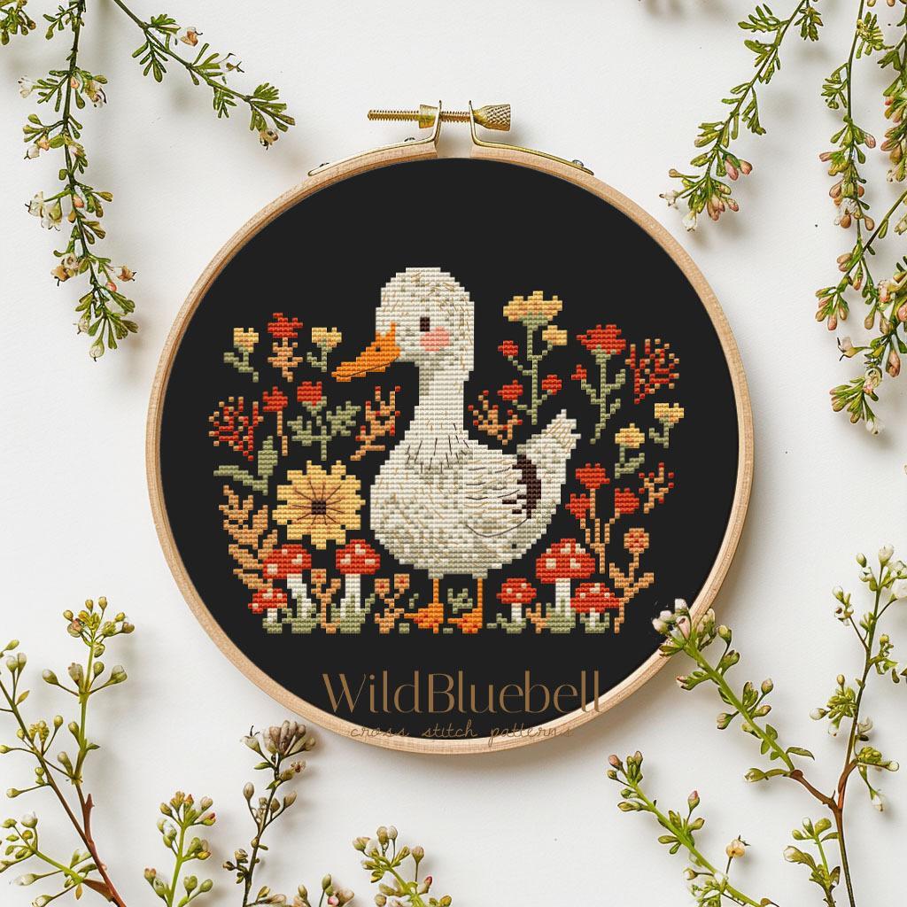 Травы и перья. Электронная схема вышивки крестиком