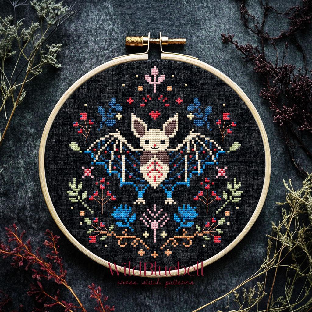 Летучее сердце. Электронная схема вышивки крестиком