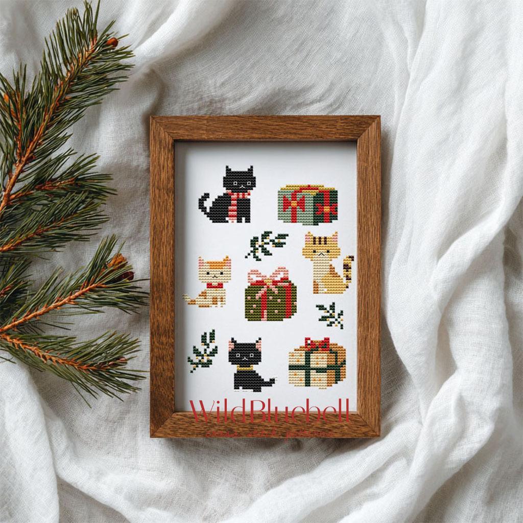 Тёплые лапки. Электронная схема вышивки крестиком