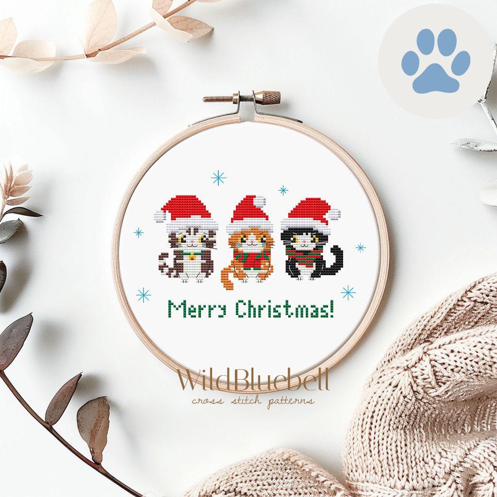 С Рождеством! Электронная схема вышивки крестиком