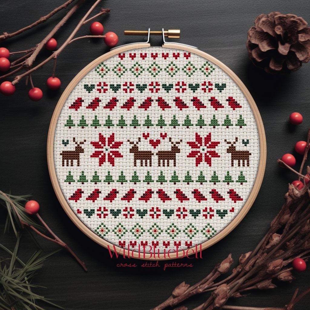 Северные узоры. Электронная схема вышивки крестиком