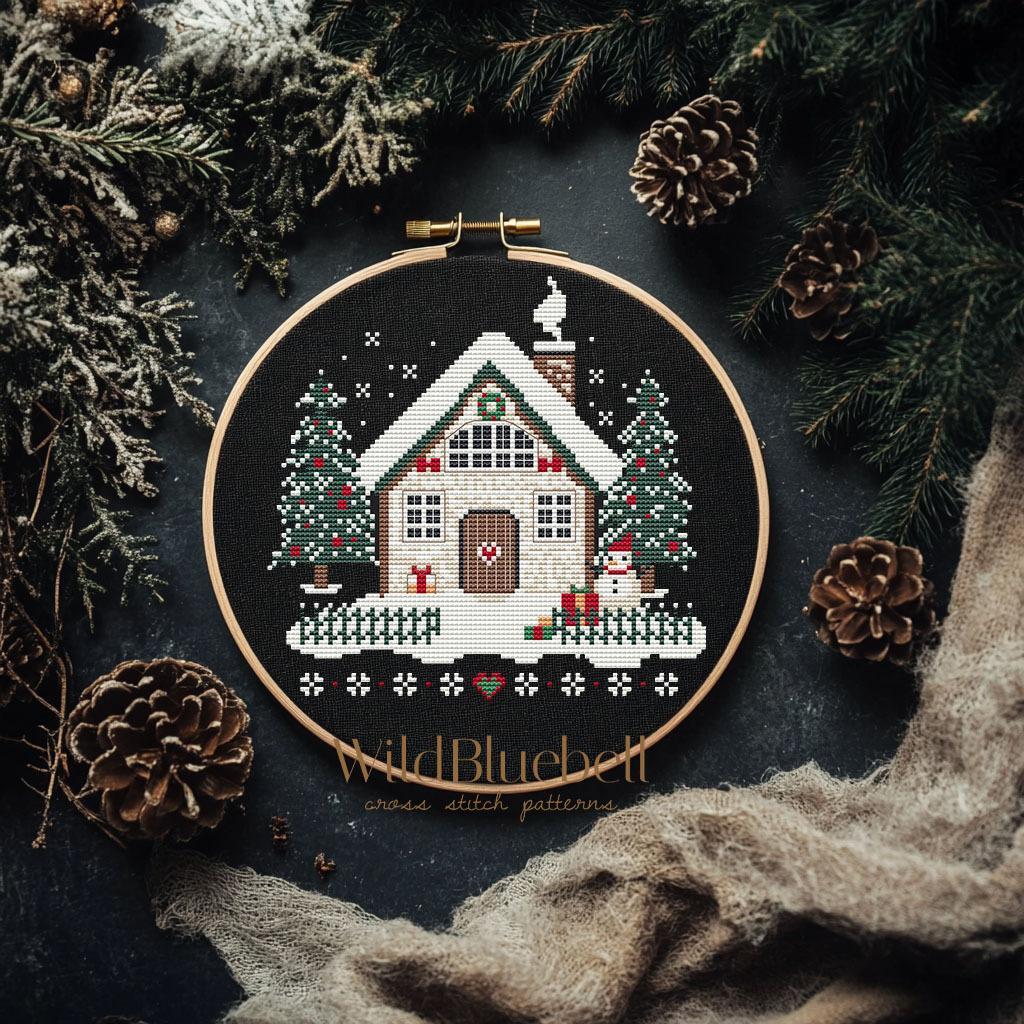 Вечер в декабре. Электронная схема вышивки крестиком