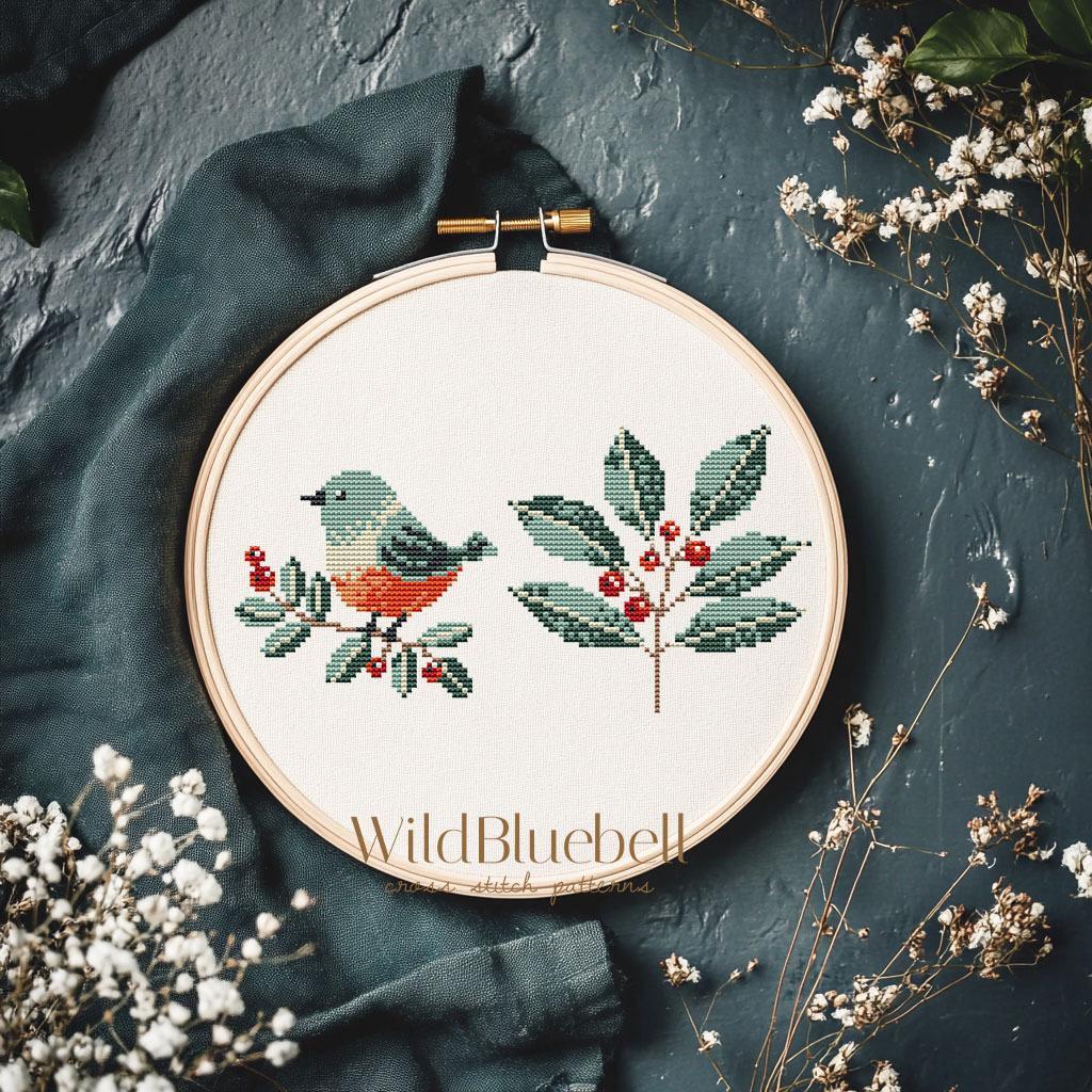 Румяные ягоды. Электронная схема вышивки крестиком