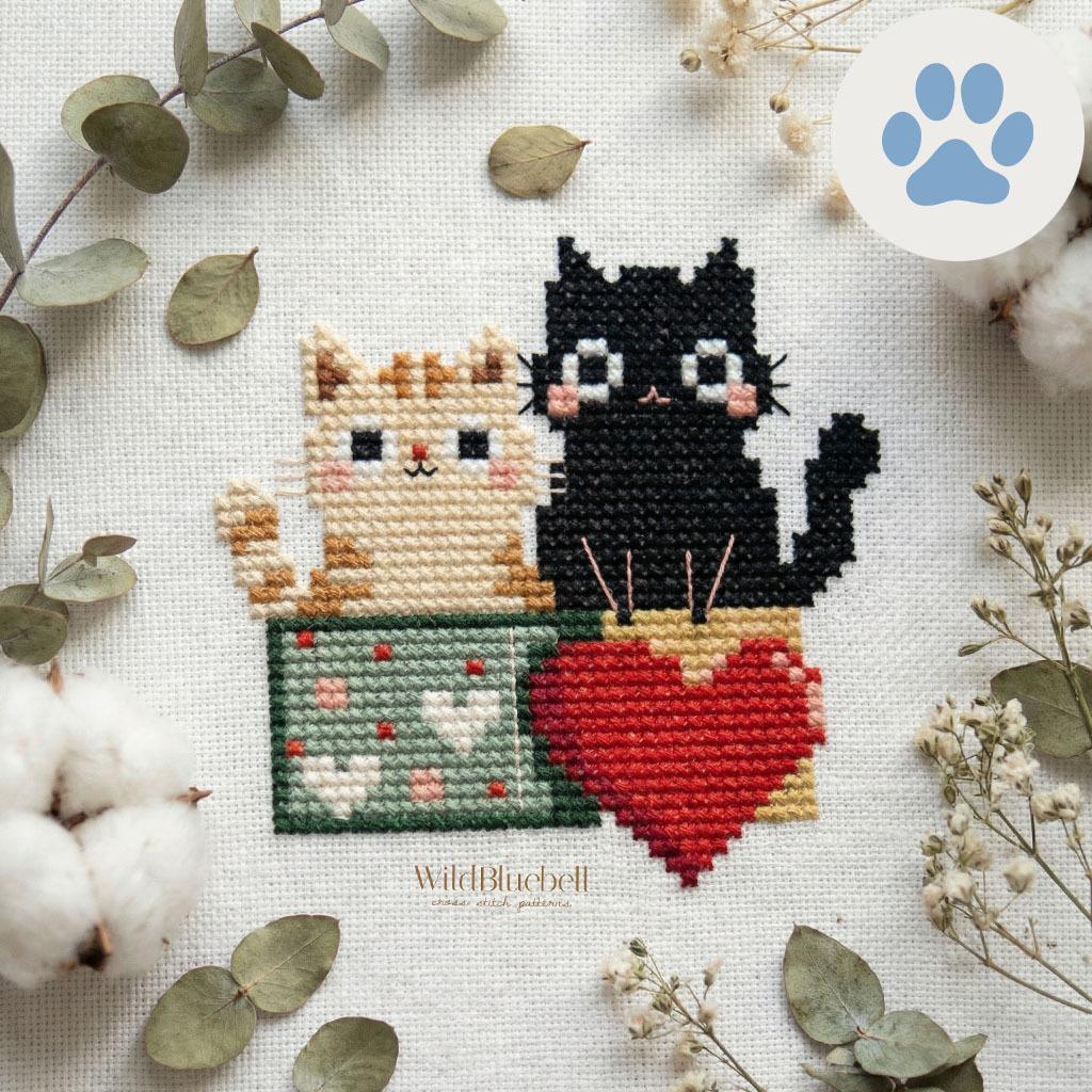 Пушистая валентинка. Электронная схема вышивки крестиком cs102