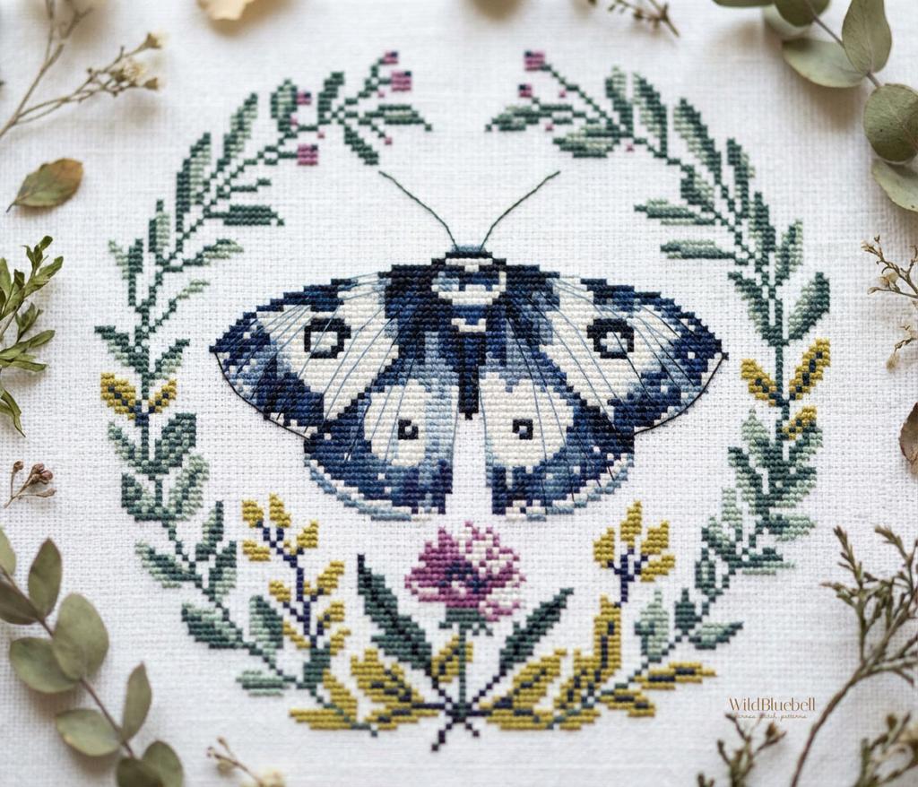 Полёт в травах. Электронная схема вышивки крестиком cs48