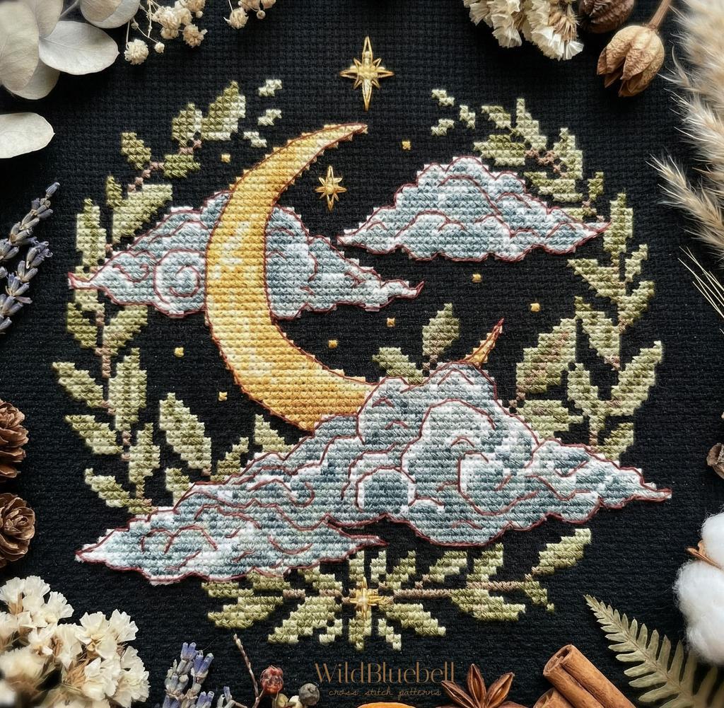 Сон под луной. Электронная схема вышивки крестиком cs113