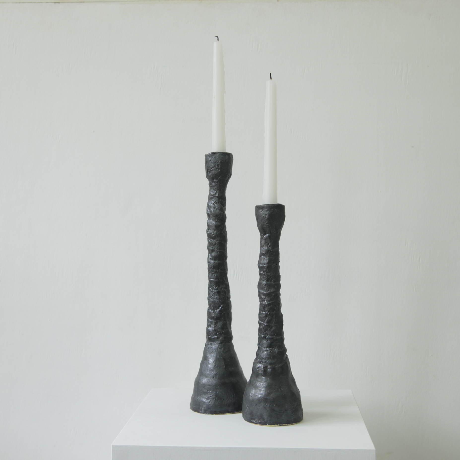 Подсвечники "Высокие спирали" черные