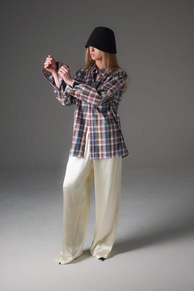 Рубашка в клетку с вышивкой