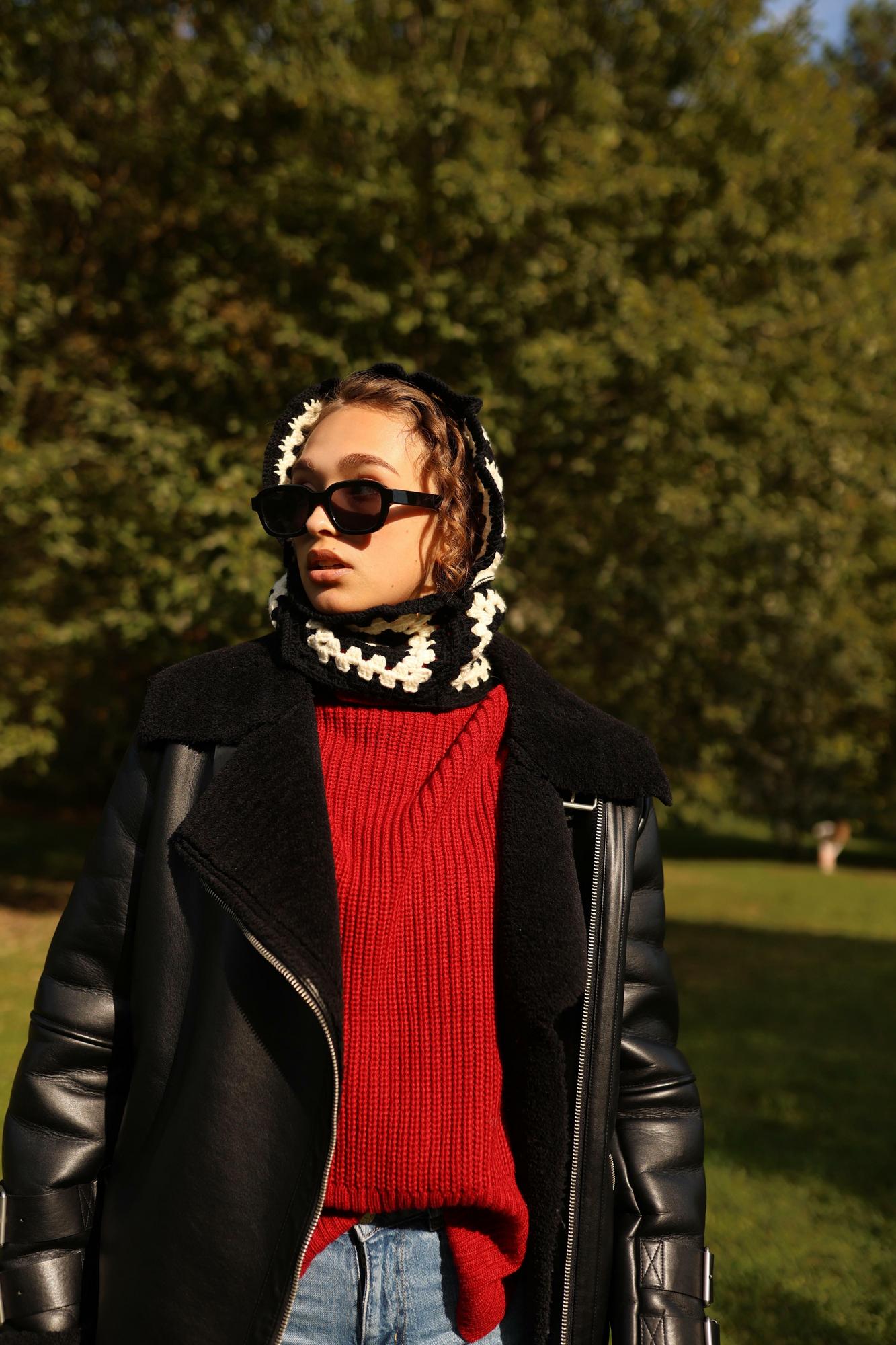 Балаклава из бабушкиных квадратов Black