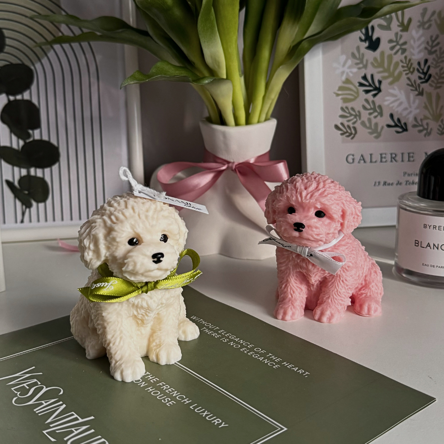 Силиконовая форма для свечей "Щенок Мальтипу"