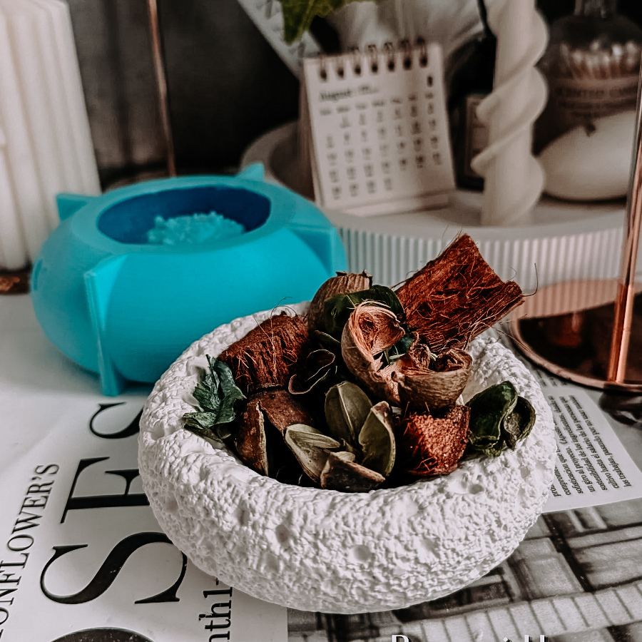 Силиконовая форма подставка текстурная для свечей и украшений