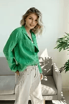 Рубашка ярко - зеленая