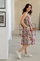 платье лен принт