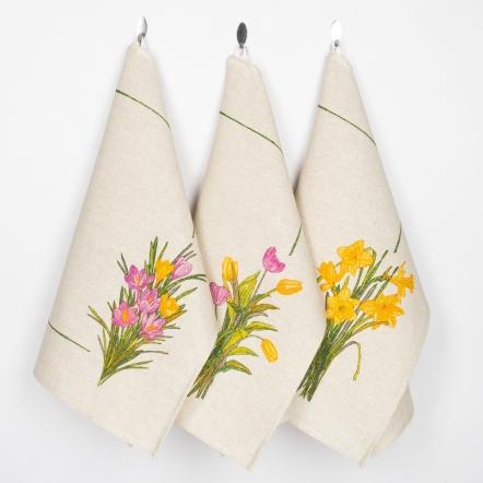 Комплект полотенец Букеты