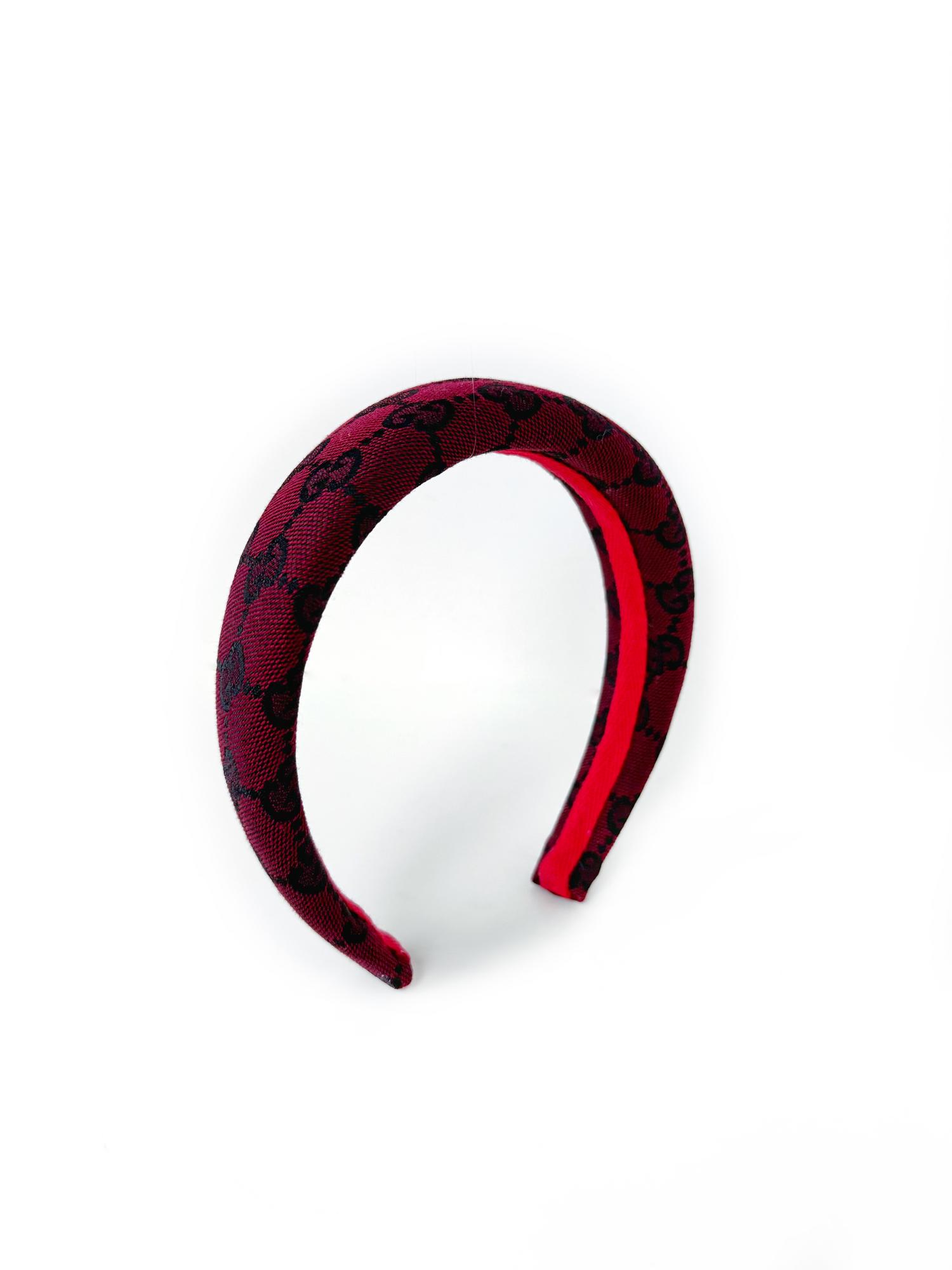 Ободок для волос круглый из жаккарда Gucci винный