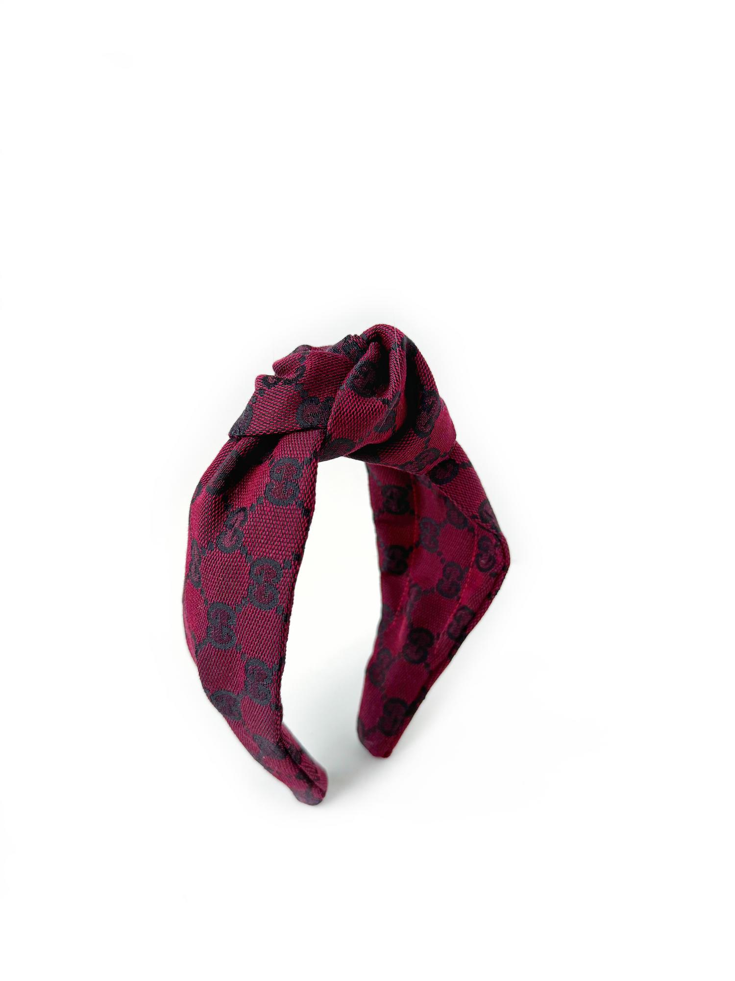 Ободок для волос с узлом из жаккарда Gucci винный