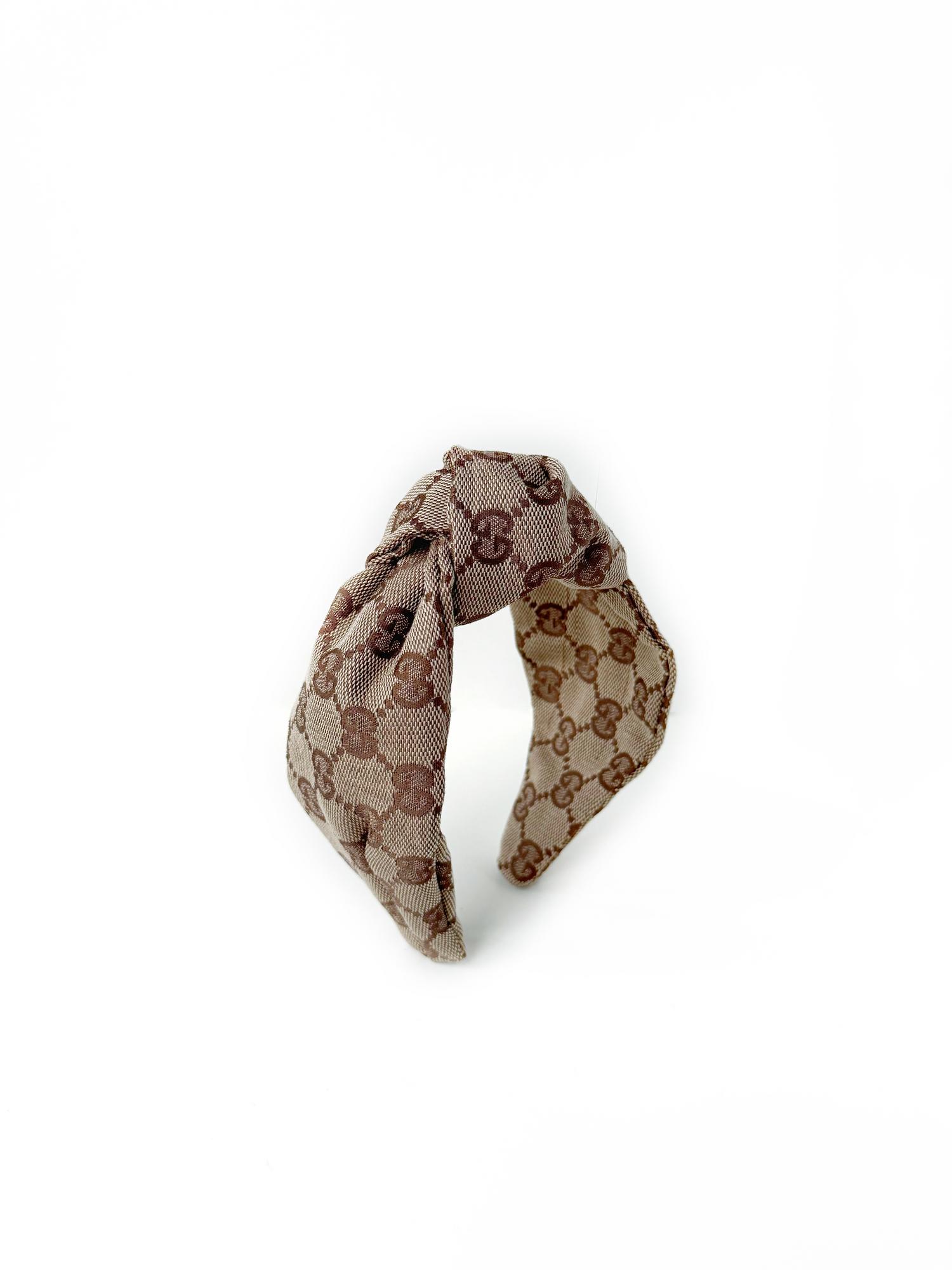 Ободок для волос из жаккарда Gucci коричневый