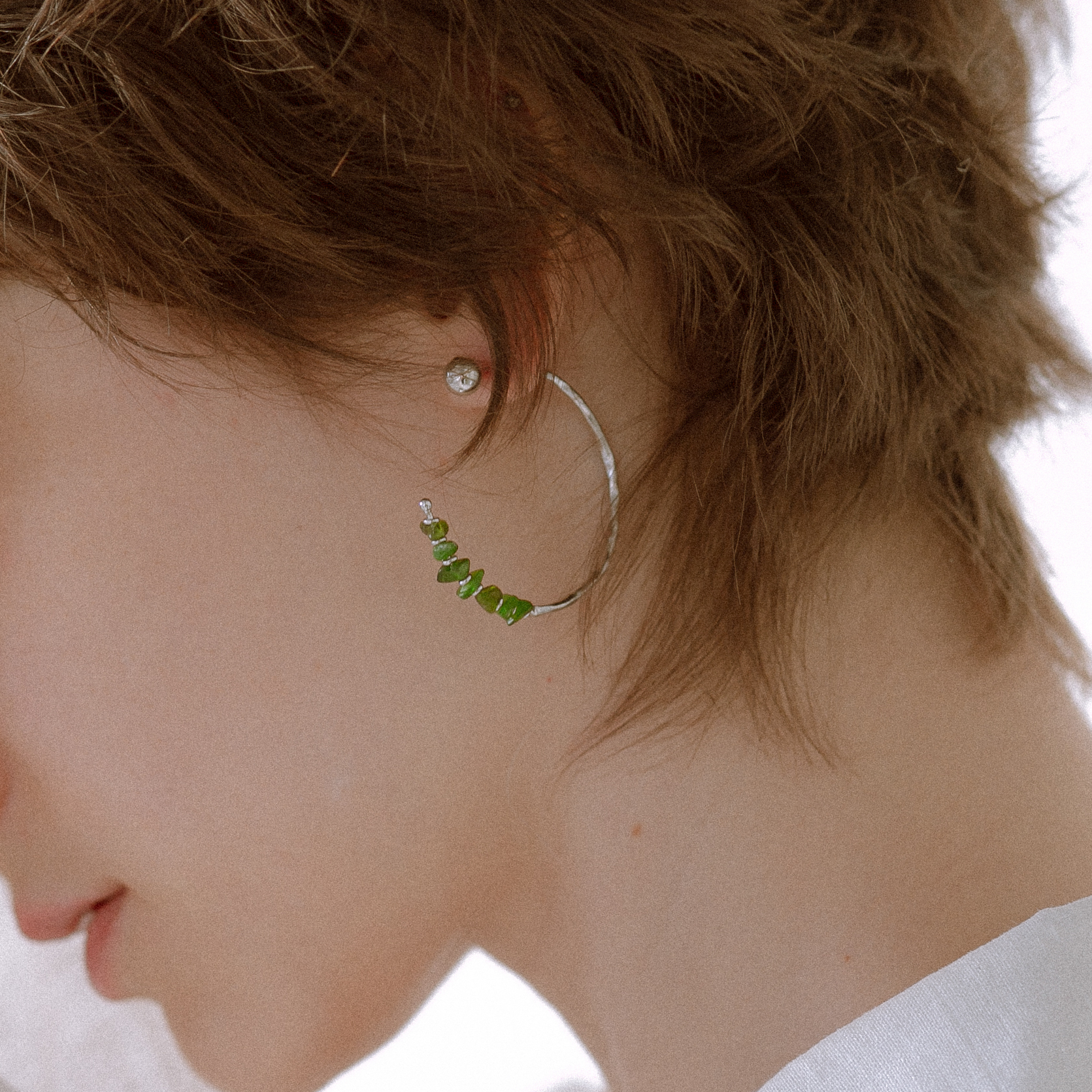 Earrings Deep Chromediopside Hoops