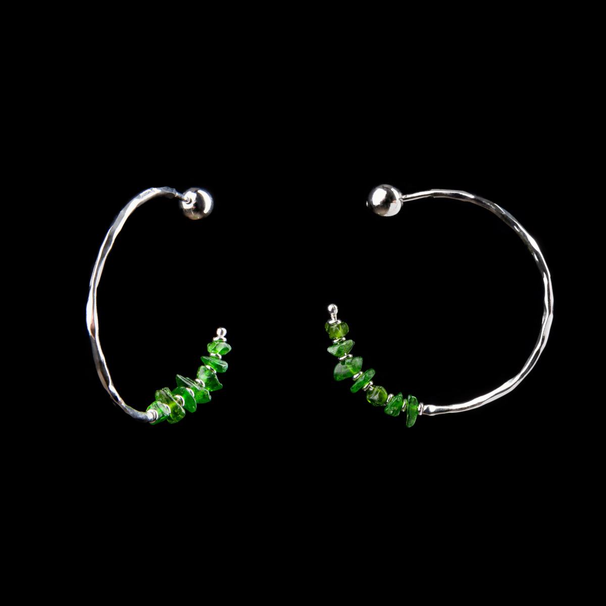 Earrings Deep Chromediopside Hoops