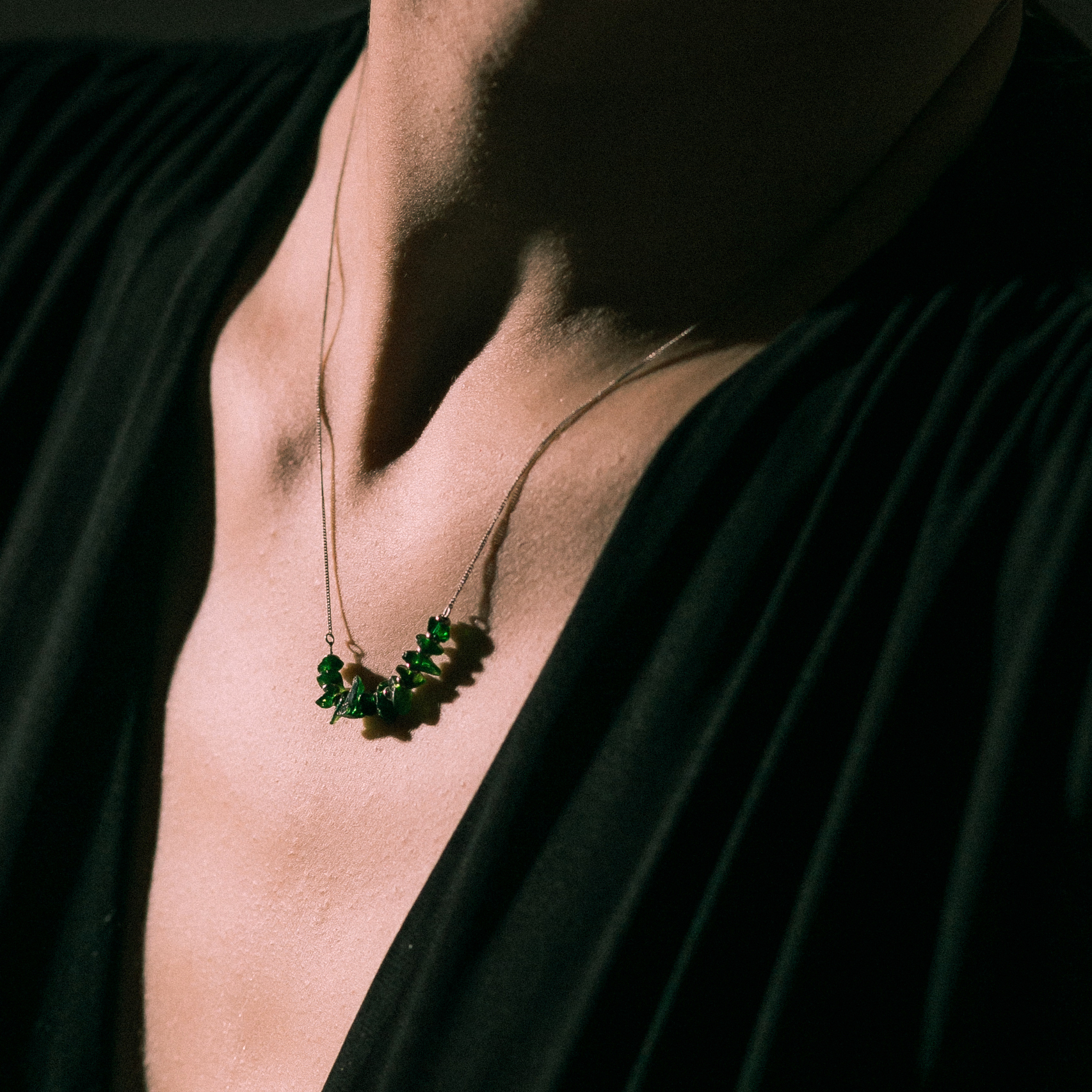 Chromodiopside Drops Necklace