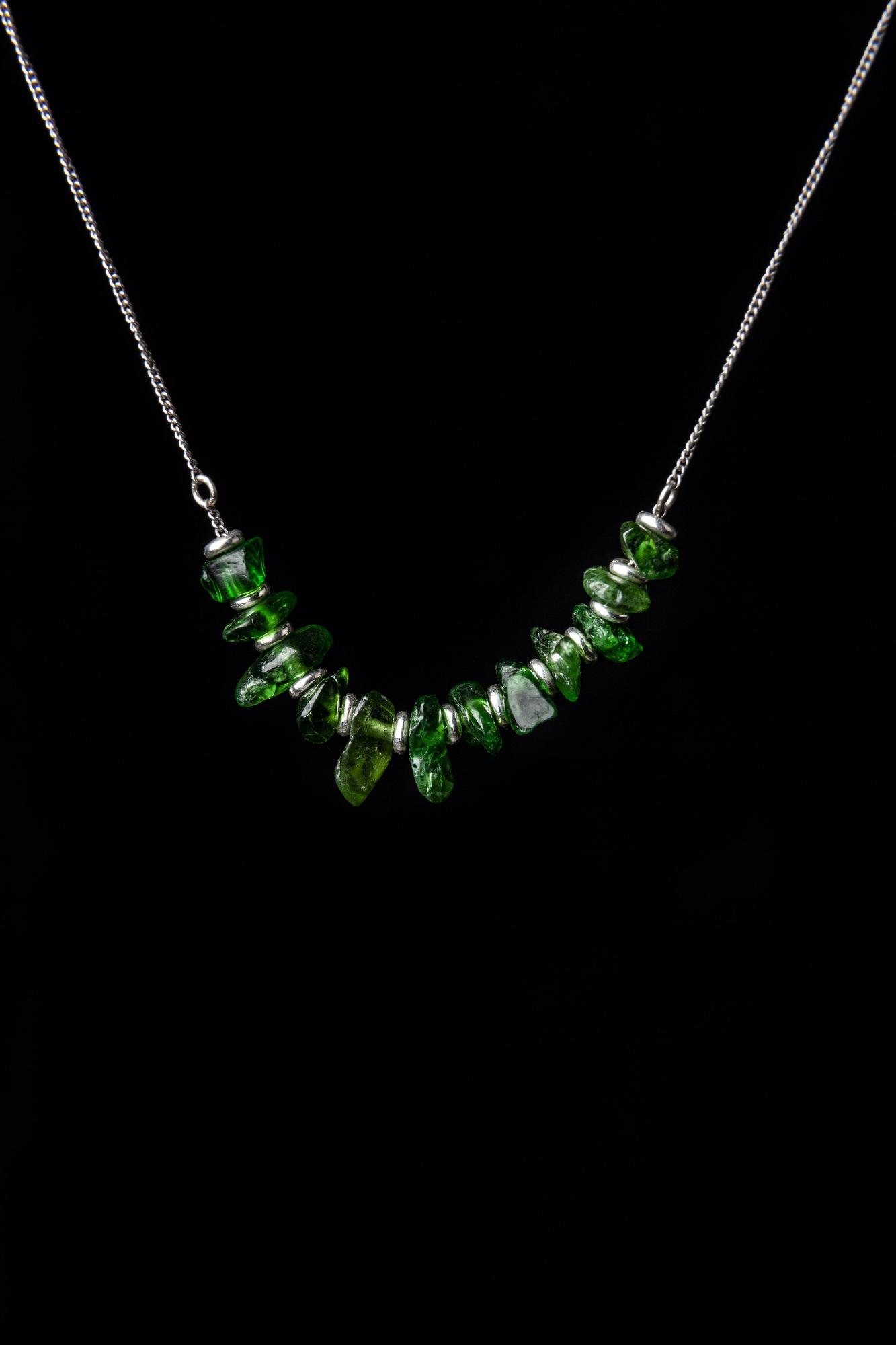 Chromodiopside Drops Necklace