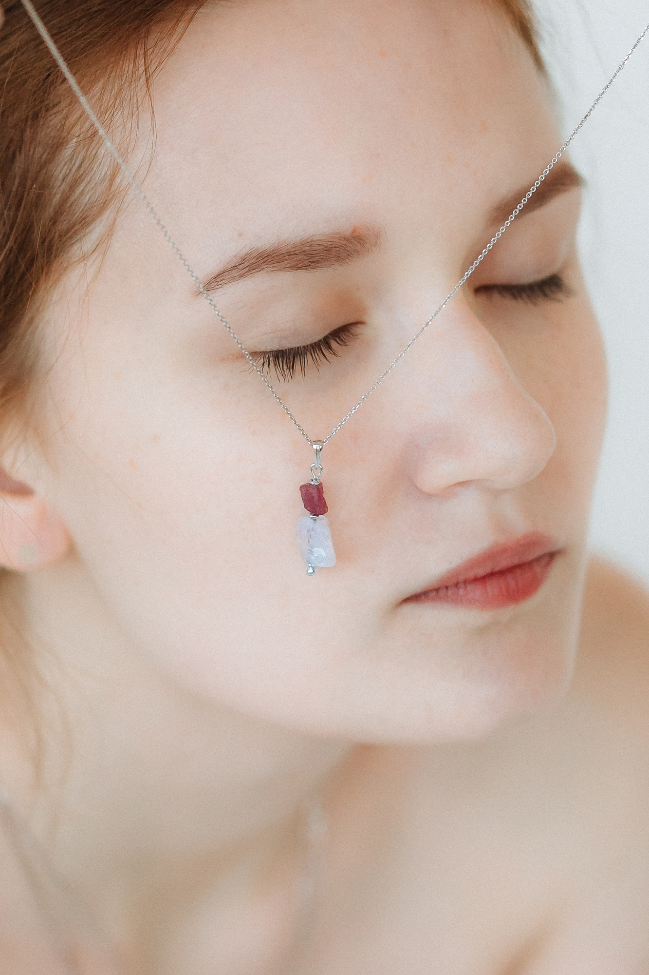 Pendant Rose Quartz and Tourmaline