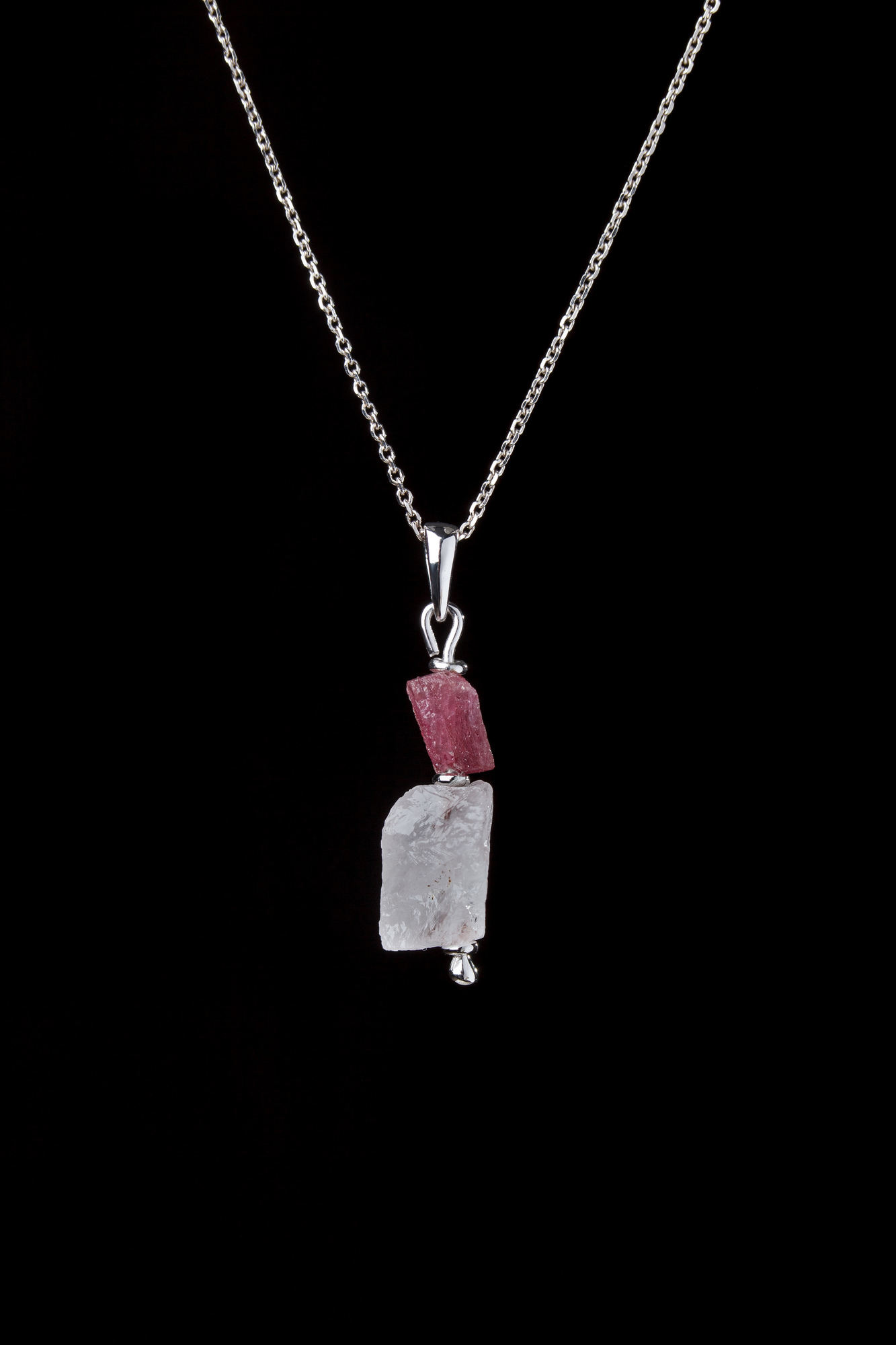 Pendant Rose Quartz and Tourmaline