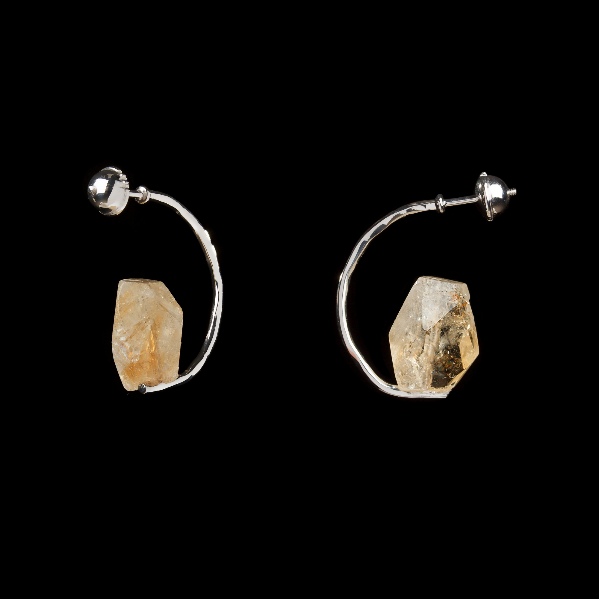 Earrings Faceted Citrine