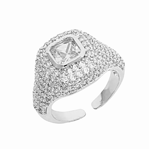 Кольцо на мизинец "КВАДРАТ" белое