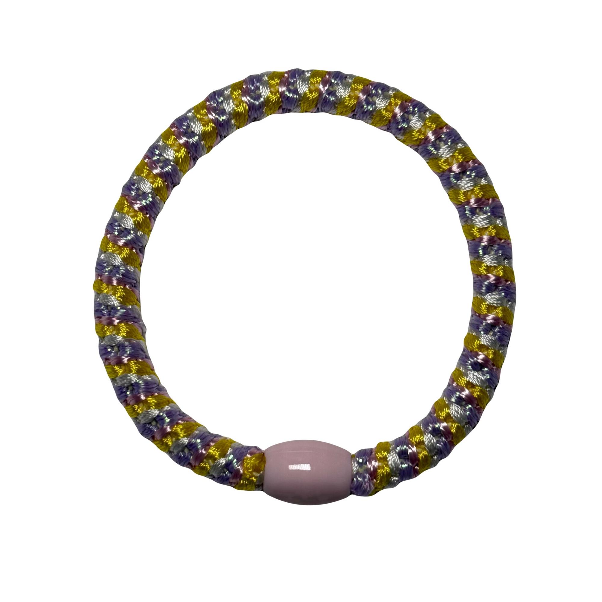 YELLOW PINK AND PURPLE ELASTIC