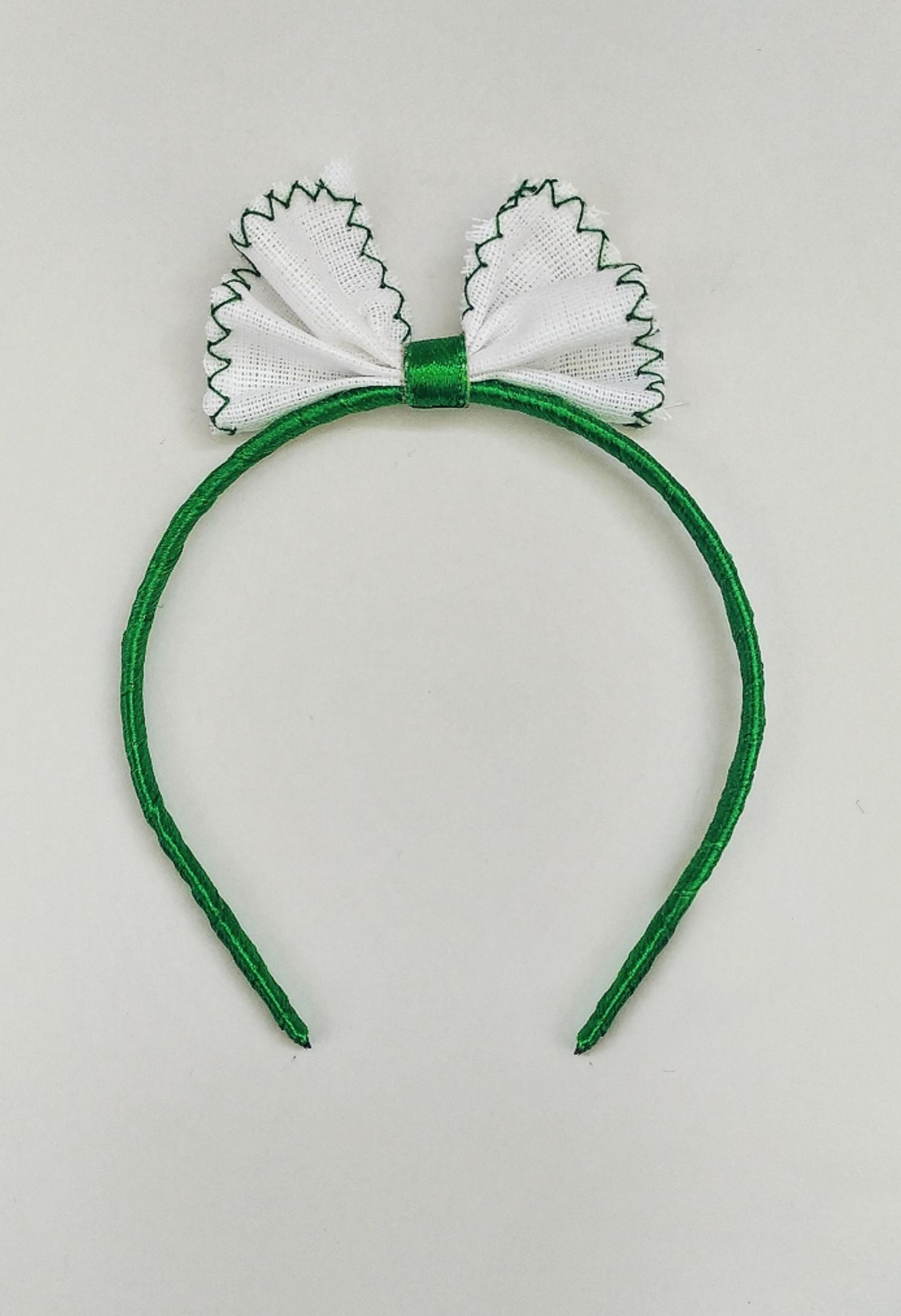 Ободок с бантиком зеленый