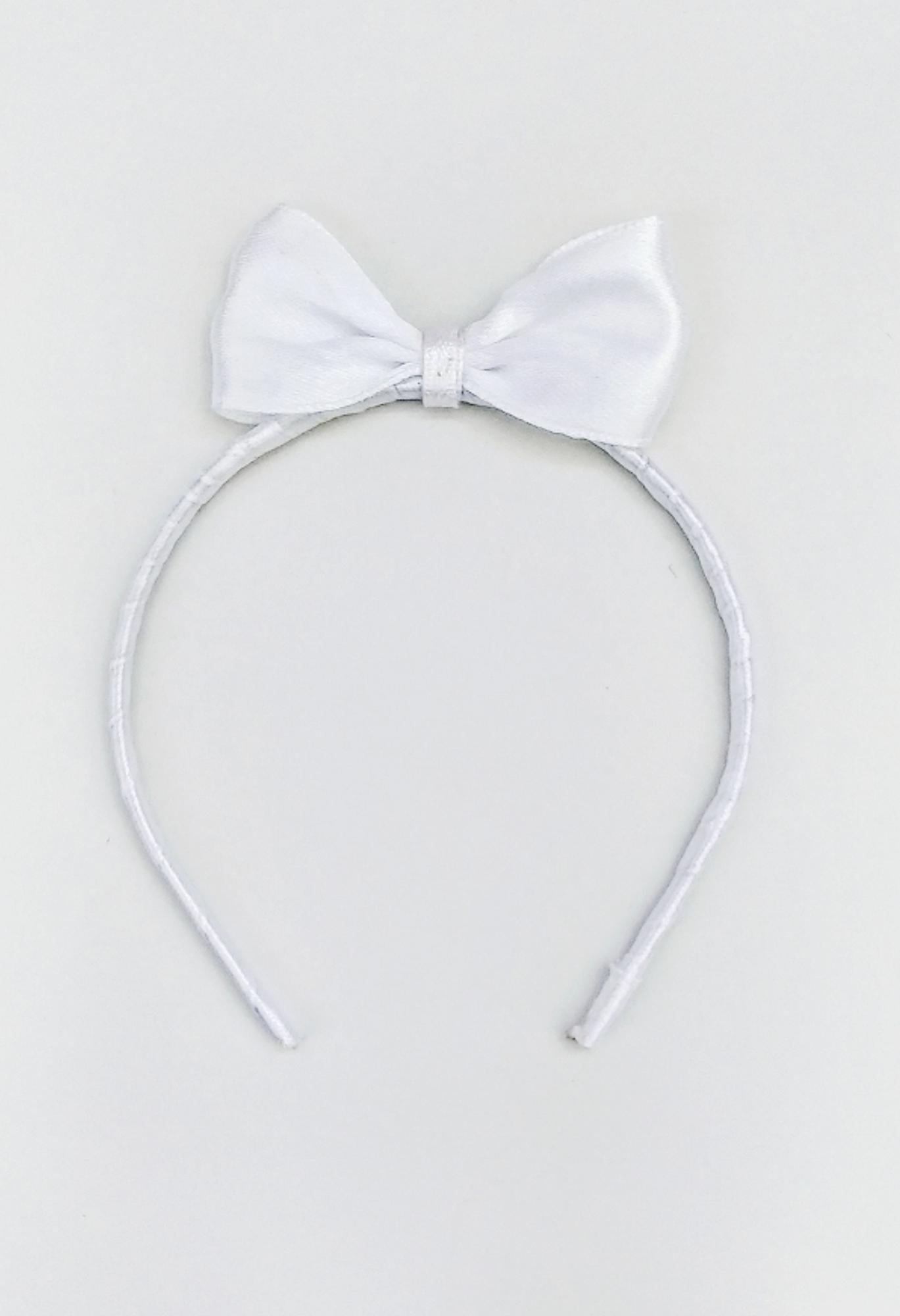 Ободок с бантиком белый