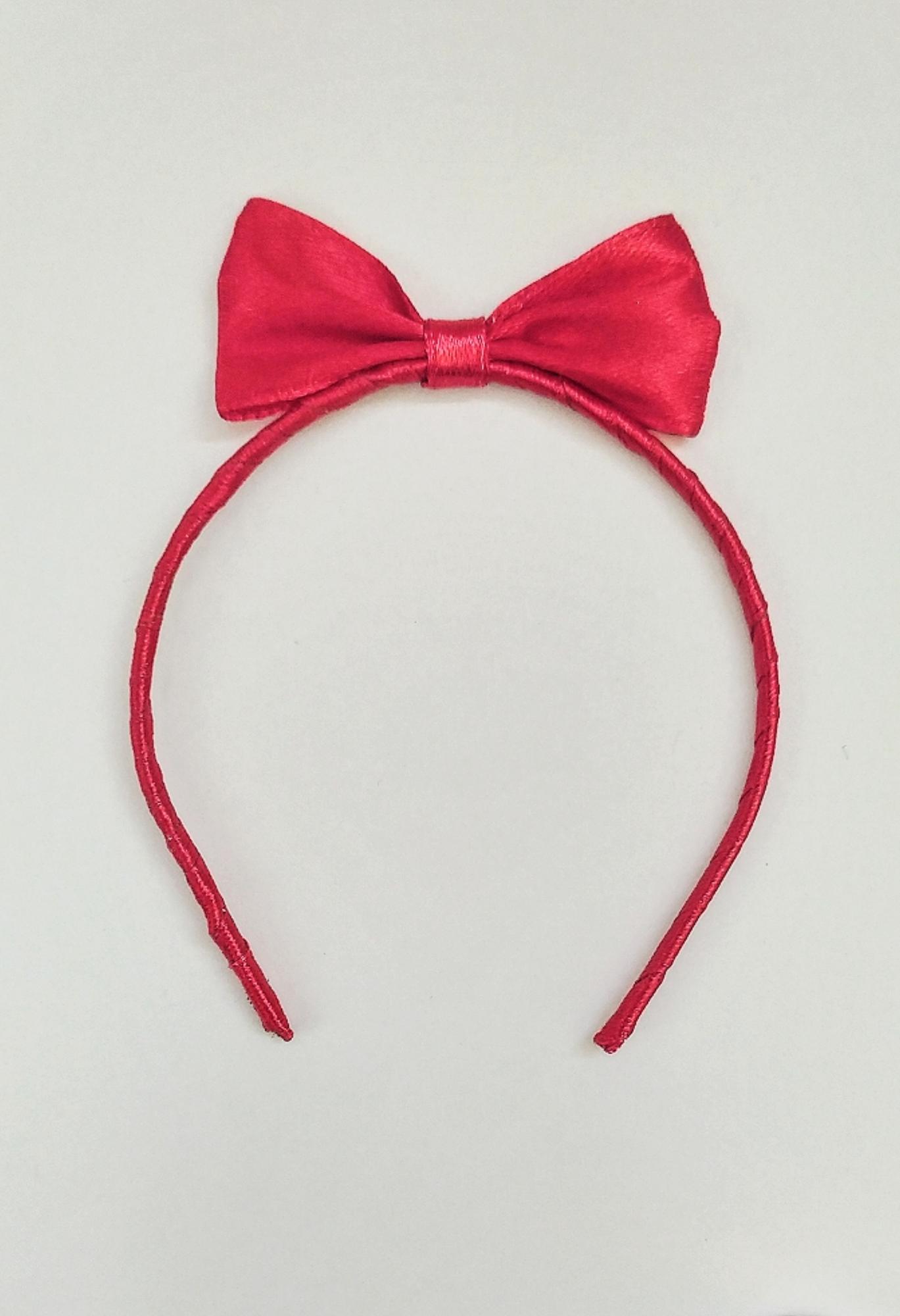 Ободок с бантиком красный