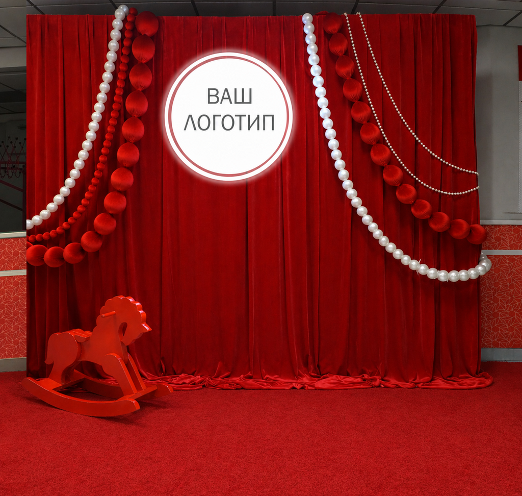 Фотозона с бусами А-ля рус с лошадкой