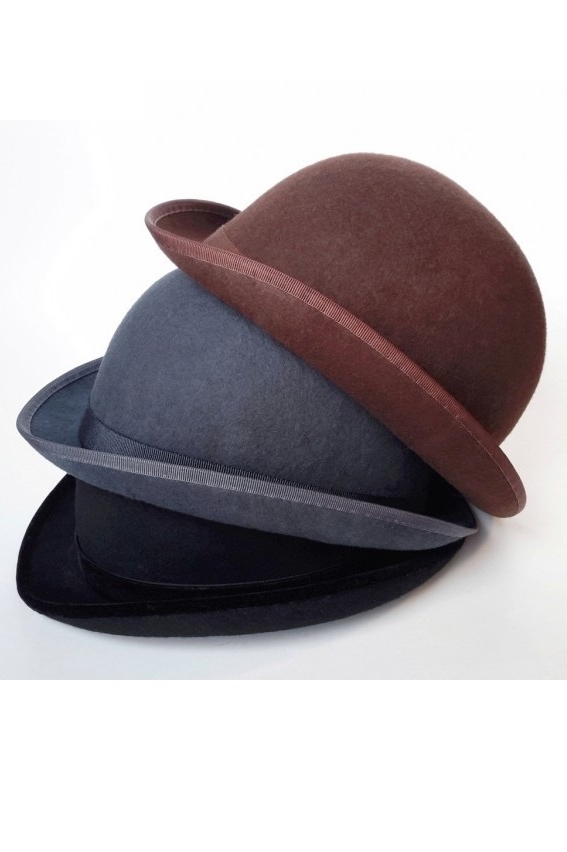 Шляпа фетровая серая, черная и коричневая