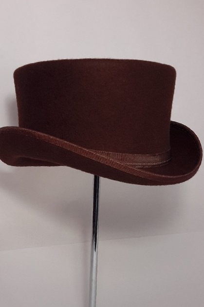 Коричневая фетровая шляпа ЦИЛИНДР
