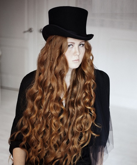 Черный женский цилиндр шляпа