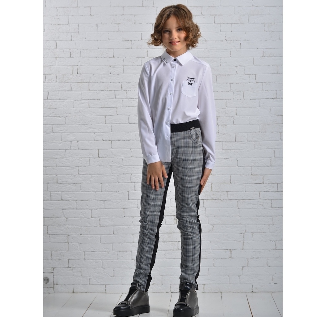 Брюки серые в клетку