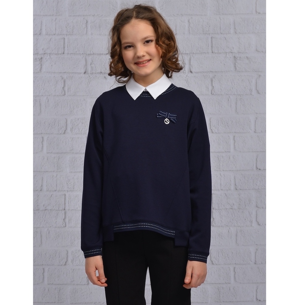 Темно-синий школьный джемпер