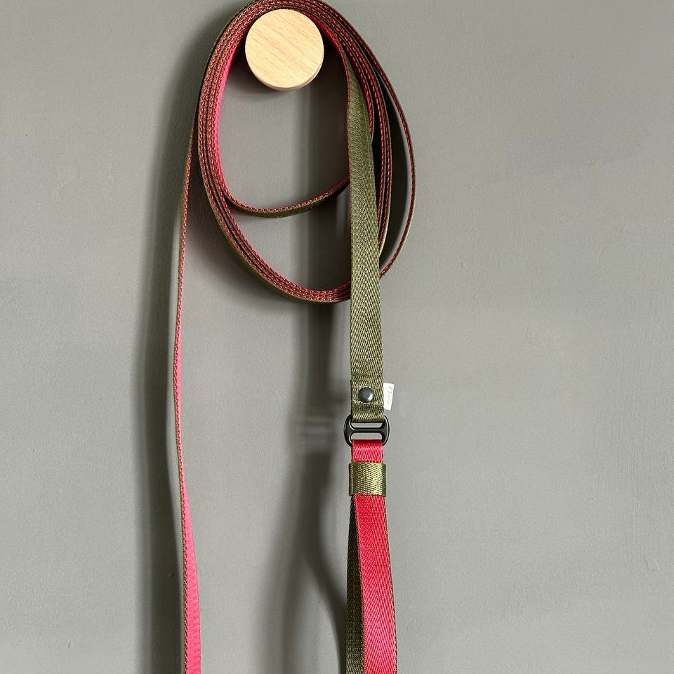 Поводок Khaki&Wine