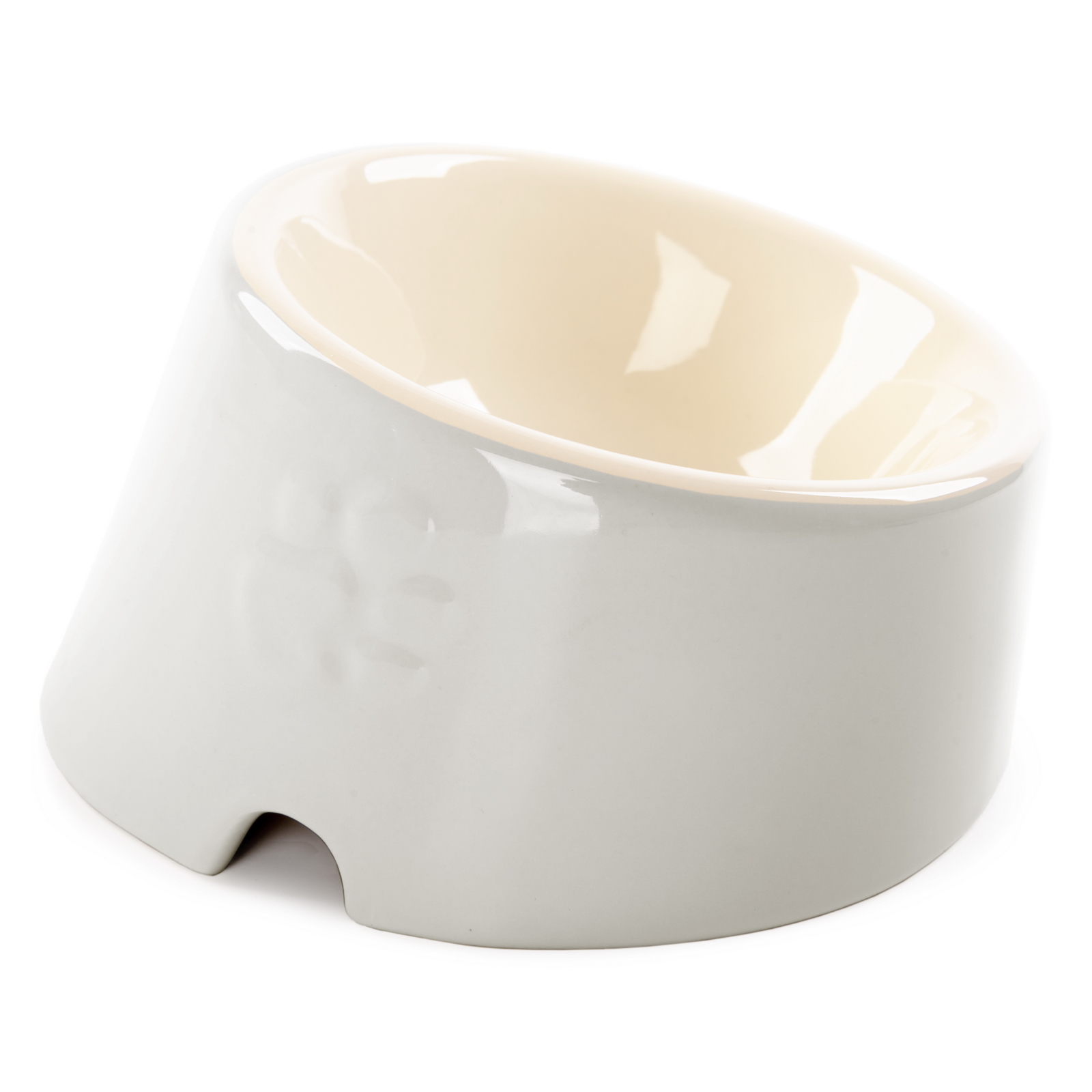 SCRUFFS Миска для плоскомордых пород собак и кошек "Icon Flat Faced" светло-серая